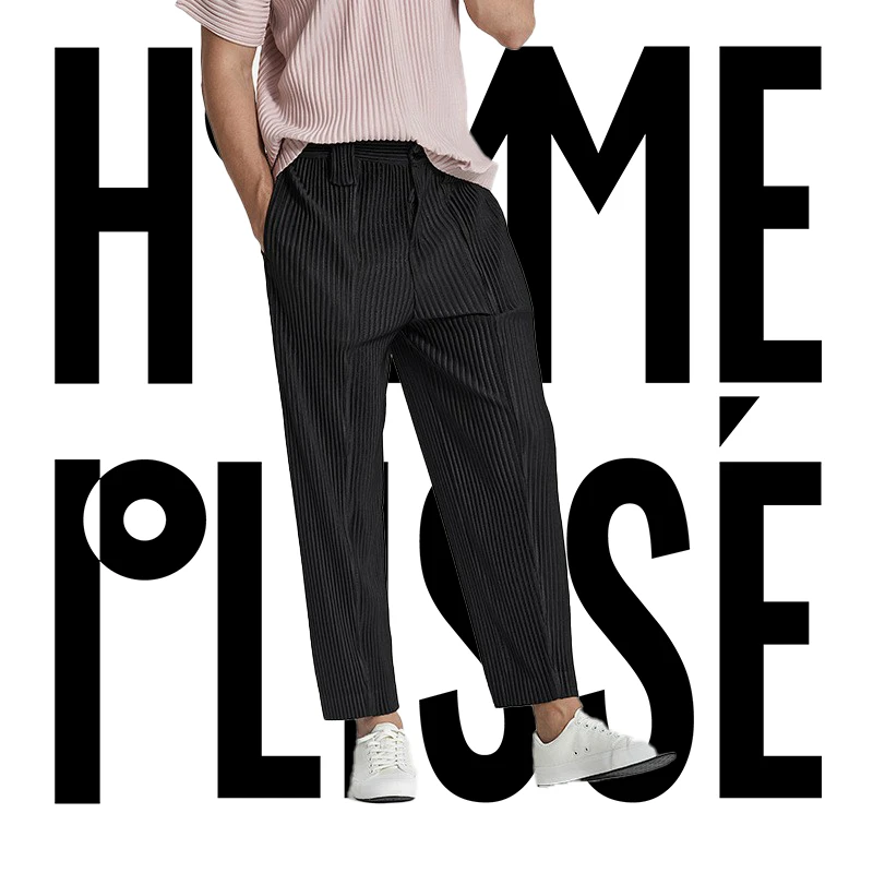 Pleats skladané pánske príležitostné legíny 2025 letné streetwear New Man Harem Pants Slid Color Menswear plus odevy veľkosti