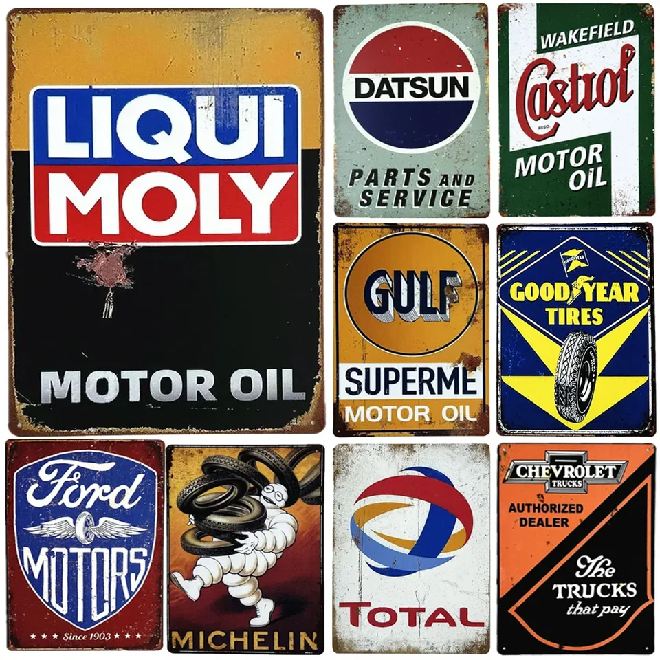 Pleovi kovové plechové značky motorový olej olej na stenu dekorácie vintage umenia plagáty železná maľba pre mužov jaskyňu domovský kaviareň záhradný klub bar