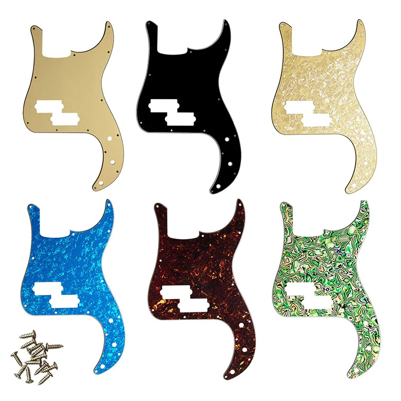 PLEROO Vlastné diely 13 dier Pickguard pre Fender USA/Mexico Standard P basový štýl gitarovej poškriabanej dosky bez otvoru pre nosné tyče