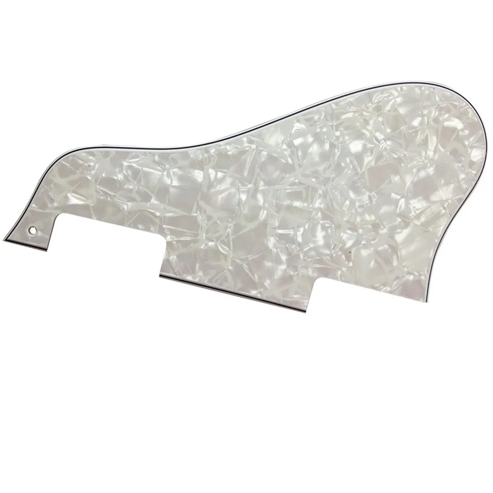 PLEROO Vlastné gitarové diely - pre ES 335 Jazz Archot Guitar Pickguard Scratch Plate, 4 Ply White Pearl