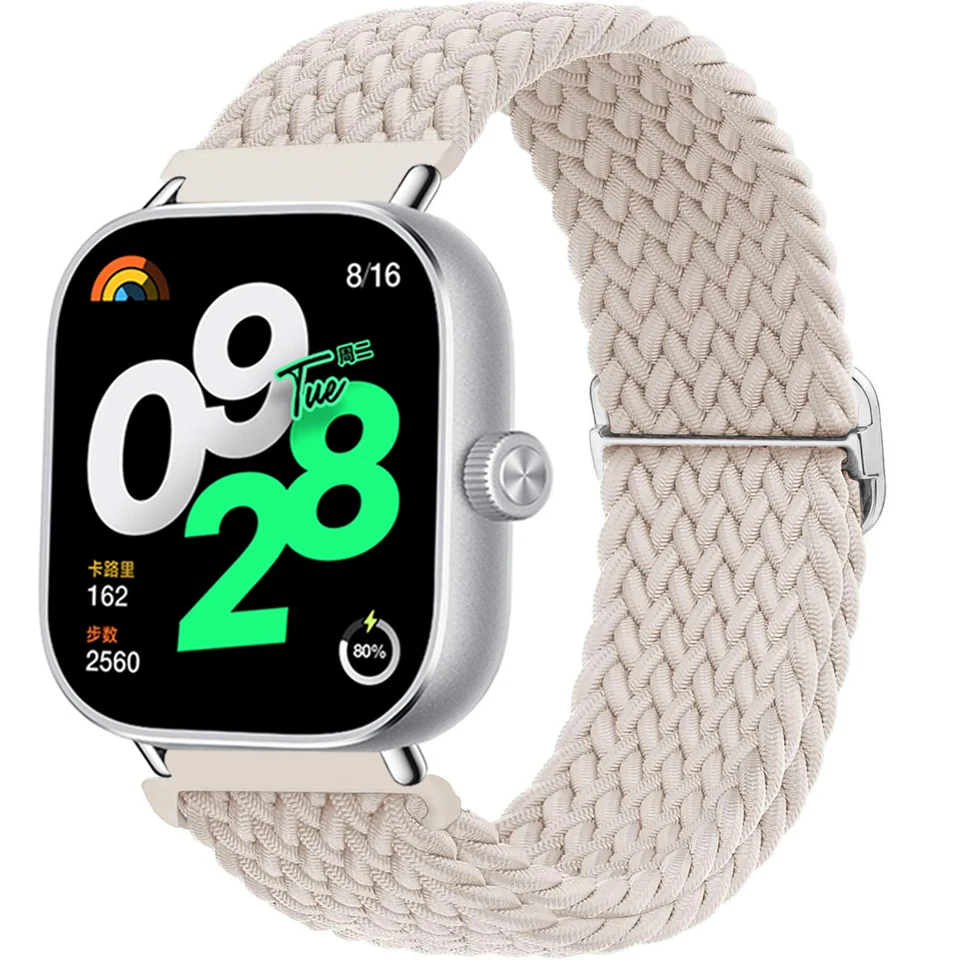 Pletená slučka remienka pre redmi hodinky 4 remienok nastaviteľný nylonový pásový pásový náramok na koreňový náramok pre pásmo Xiaomi Miband 8 Pro Band