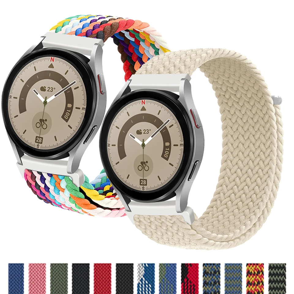 Pletené sólové slučkové remienok pre Samsung Galaxy Watch 5/Pro/4/6/Classic/46 mm/3/Active 2 Elastic Bracelet Huawei GT/2/3/Pro Band