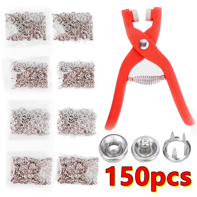 Plievový náradie kovové snímky DIY Craft Dodávky šijacie gombíky Zhruba súprava na zachytávač na inštaláciu šijacích vreckových šijacích nástrojov
