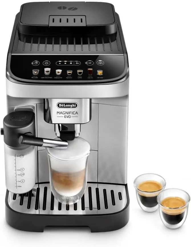 Plne automatické fazule strojov na pohár espresso cappuccino a ľadový kávovar, farebný dotykový displej, čierny, strieborný