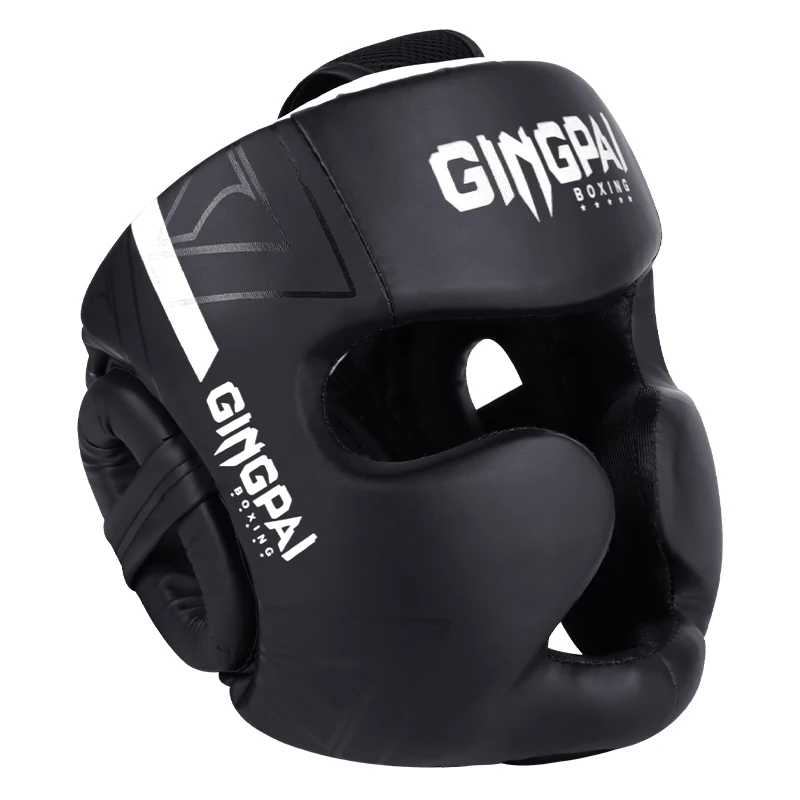 Plne pokrytá boxerská prilba Muay Thai Pu Leather Training Boxing Headge Gym Equipment Taekwondo Head Guard