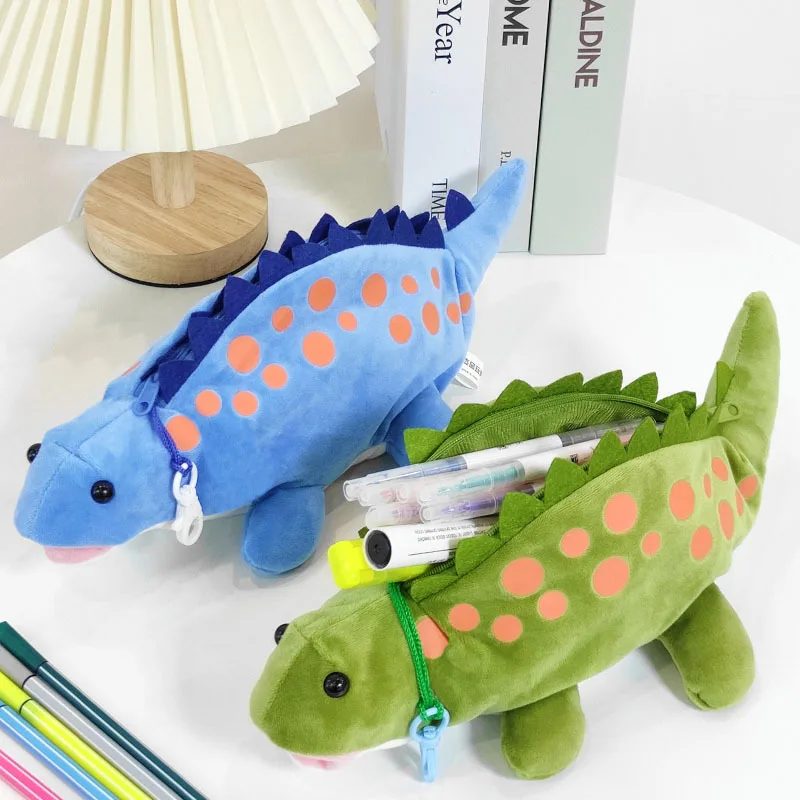 Plnené hračky Dinosaurus Detské pero tašky Kreatívna veľká kapacita karikatúra Doll Doll Student späť do školských kancelárskych potrieb