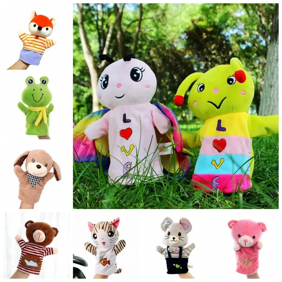 Plnené zvieratá plyšový prst Puppet anime bábika kawaii plyšový prst bábiky Morské zvieratá mäkké zvieracie plutované vzdelávacie hračky pre bábiky