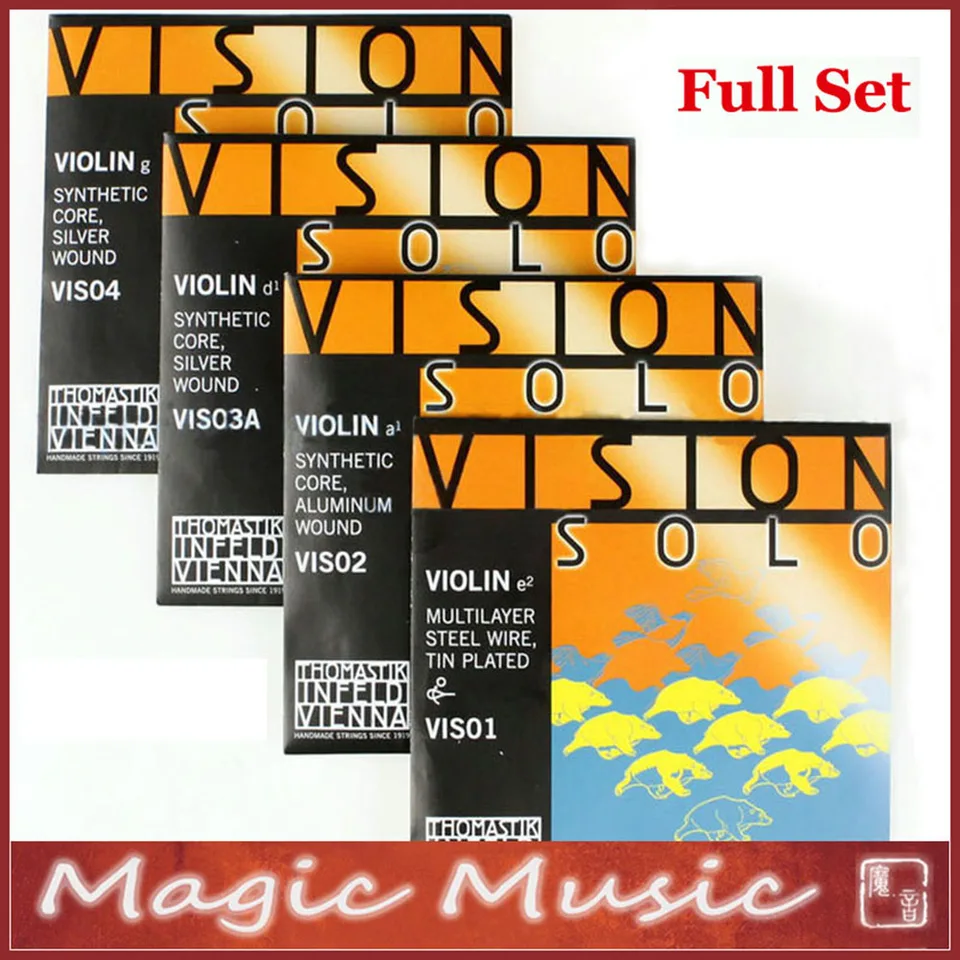 Plná veľkosť, Sada husliach Thomastik Vision Solo Vis101, loptička, veľkosť 4/4, originál z Rakúska