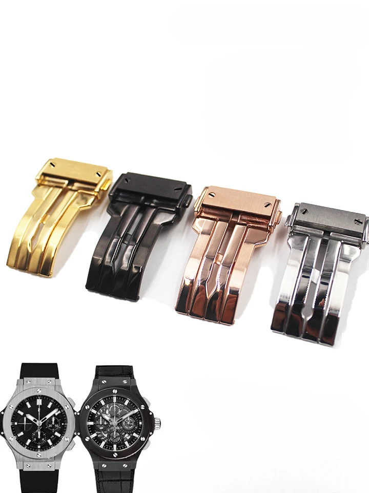 Plná z nehrdzavejúcej oceľovej sklopnej sponky s dobrou textúrou pre Hublot Big Bang Yubo Series Witerproof Watch Adsessories 18 20 22 24 mm