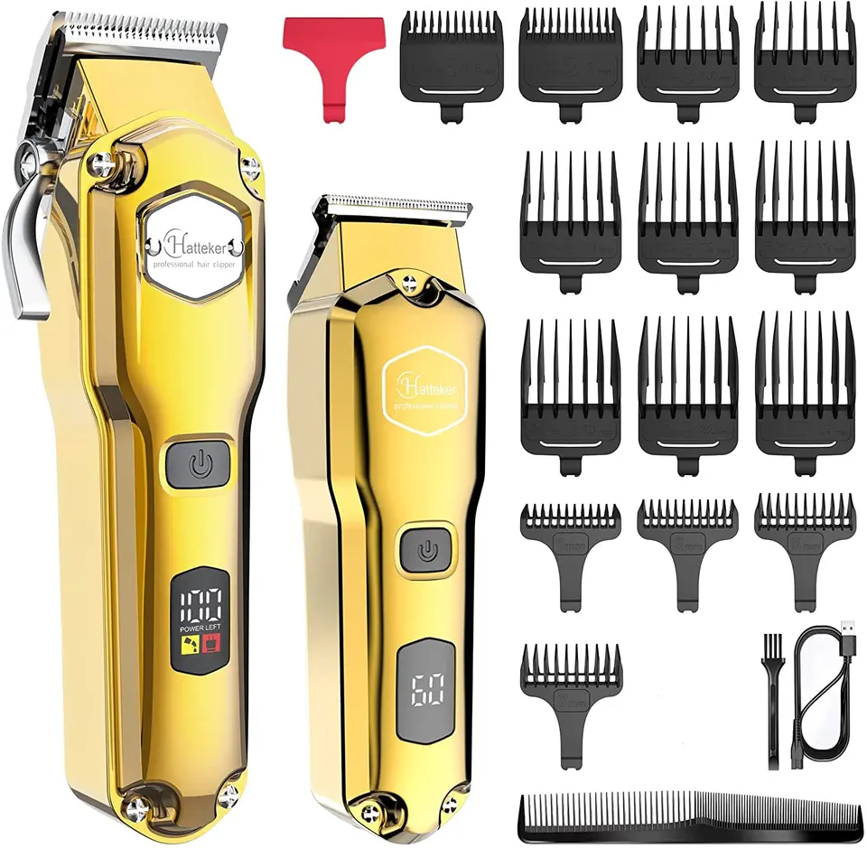 Plné kovové profesionálne vlasové strihovky Combo Kit Barber bezdrôtový kader pre mužov Výkonný stroj strihaný na vlasy strih
