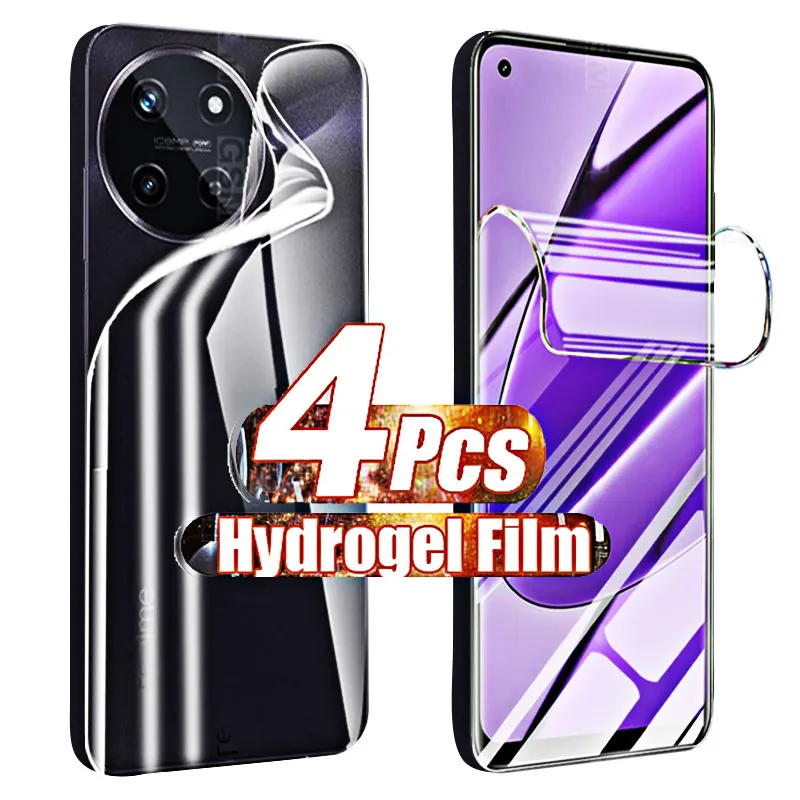 Plné krytie Hydrogel Soft Film 4-1PCS Gel pre Realme 11 4G Chrániče obrazovky pre Realme 11 4G 5G Pro Plus Pro+ nie GLAS
