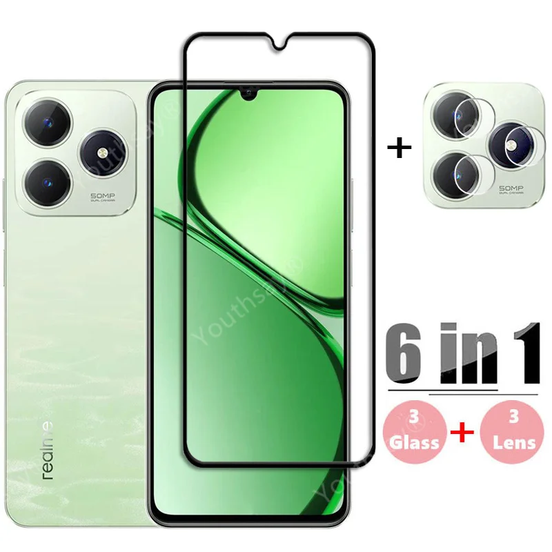 Plné krytské sklo pre Realme C63 Temperované sklo pre Realme C63 Ochranca chránič telefónu Film pre Realme C63