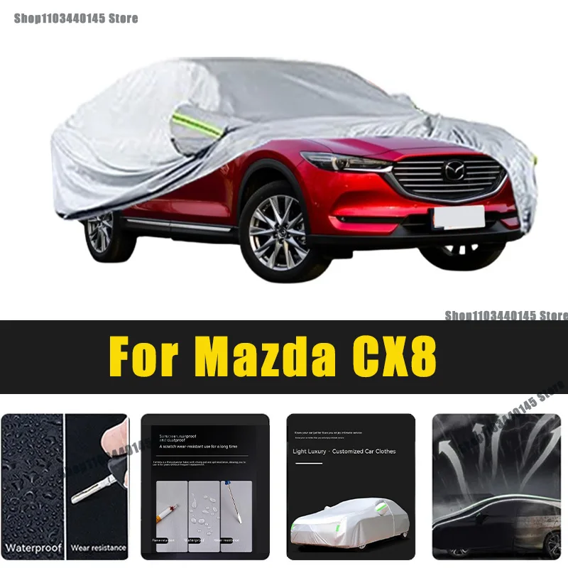 Plné kryty automobilov Outdoor Slnko UV ochranu prach Dážď Snow Oxford Cover Ochranta pre Mazda CX8 príslušenstvo