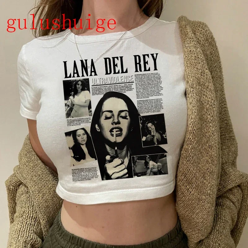 Plodina Top Lana del Rey Ldr plachetnica grafika T košeľa orezaná harajuku žien vintage s krátkym rukávom tričko Streetwear ženské tričko