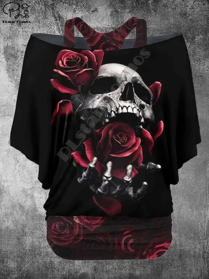 Plstar Cosmos 3D tlačené falošné dvojdielne top ženské retro punk lekcie príležitostné tričko Harajuku Streetwear Collection 5
