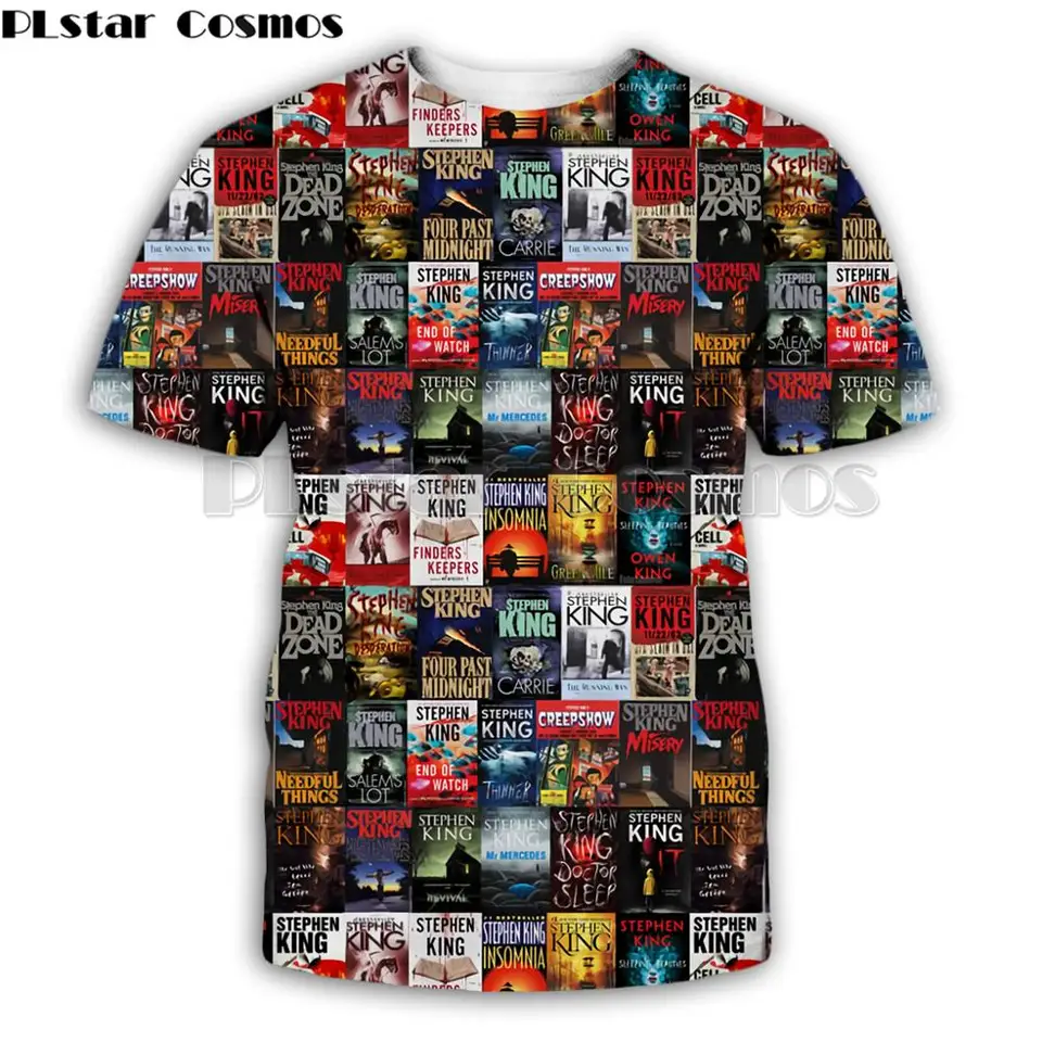 PLSTAR COSMOS 90S HORROR MOVE Pánske tričko Stephen King 3D Tlačte IT Pennywise Tir THIRNEX UNISEX Summer Streetwear T tričká