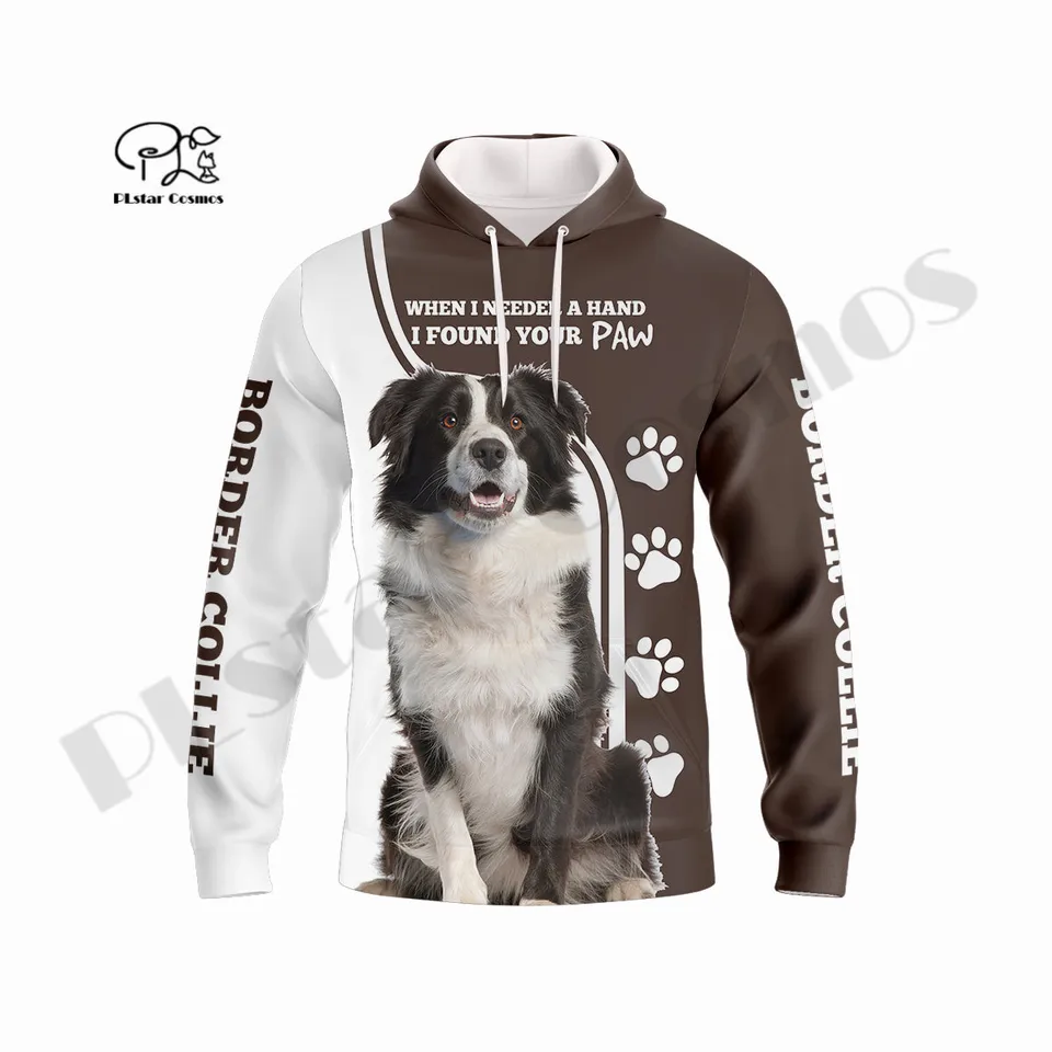 PLSTAR COSMOS Najnovšia 3D tlačová hranica Collie Lover Lover Funny Harajuku Streetwear Príležitostné jedinečné unisex mikiny/mikina/zips q-4