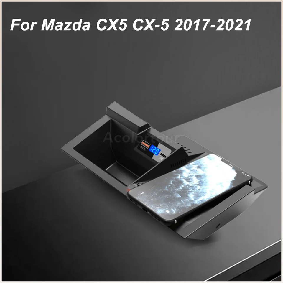 Plug and Play Wireless nabíjačka pre Mazda CX5 CX-5 2017 2018 2019 2020 2021 2021 Držiak na nabíjacie podložky Mount Car Auto
