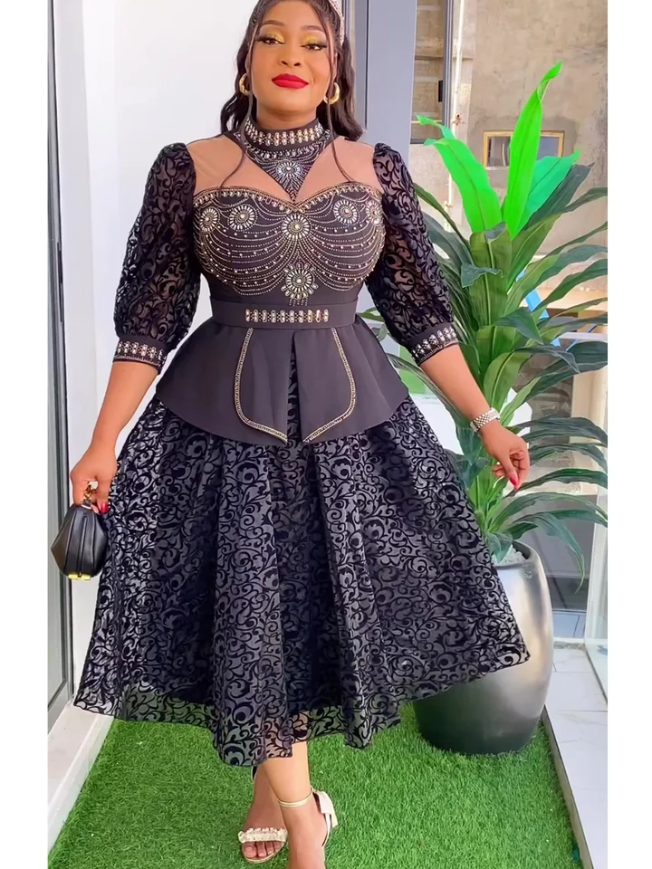 Plus veľkosti African Svadobné šaty pre ženy 2024 Nový Dashiki Ankara Večerné šaty Elegantné Turecko outfit odevy Afrika