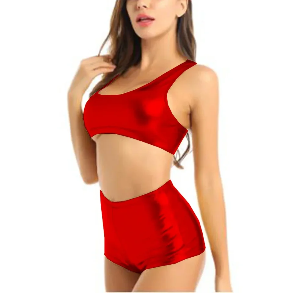 Plus veľkosti legíny šortky súpravy oblekov lesklé kovové letné plodiny top a bodycon kraťas