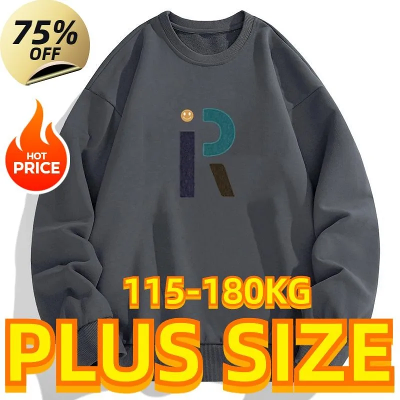 Plus veľkosti mužov Tričko dlhé 110-180 kg rukávové mikiny pulvovery muž okrúhly krk dlhý rukáv s veľkou veľkou veľkosťou mužov odev 8xl