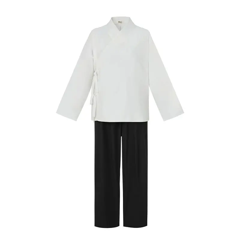Plus veľkosť 3xl hanfu podšívky odev Men Ženy Čínske vinobranie hanfu biela čierna podšívka košeľa+nohavice+sukňa plus veľkosť pre mužov Ženy