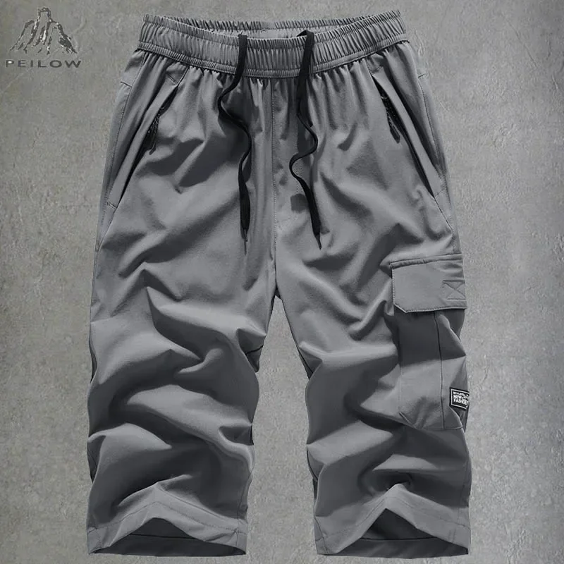 Plus veľkosť 7xl 8xl streetwear gymging kraťasy nohavice Men Muži rýchle suché nohavice Capri na atletické behové cvičenie Nákladné turistické šortky