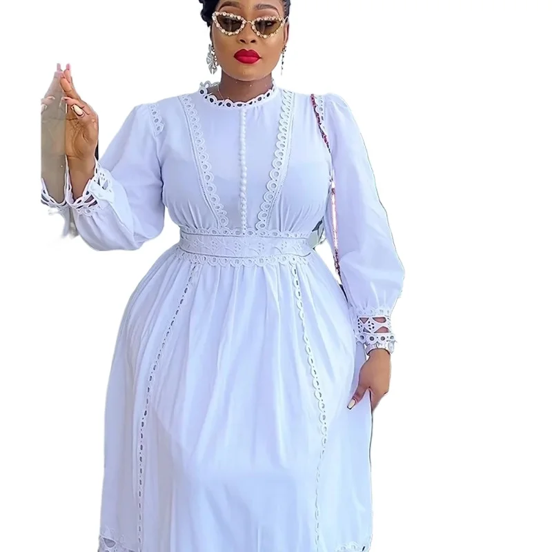Plus veľkosť afrických večierkov pre ženy 2025 Nový módny dashiki ankara čipky svadobné šaty elegantné morčacie moslim maxi šaty