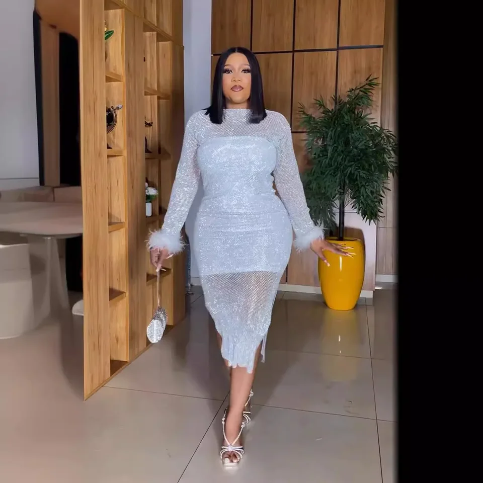 Plus veľkosť afrických večierkov pre ženy Dashiki Ankara Flitry Svadobné večerné šaty Sexy Bodycon maxi Dlhé šaty africké oblečenie