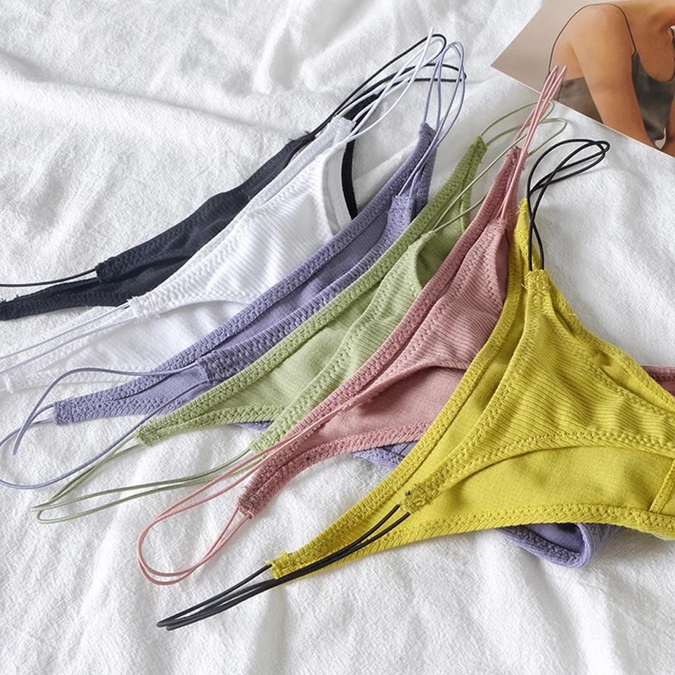 Plus veľkosť žien tenké prúžkové bikiny nízky vzostup T nohavice spodná bielizeň nohavičky G Strings Režiséry