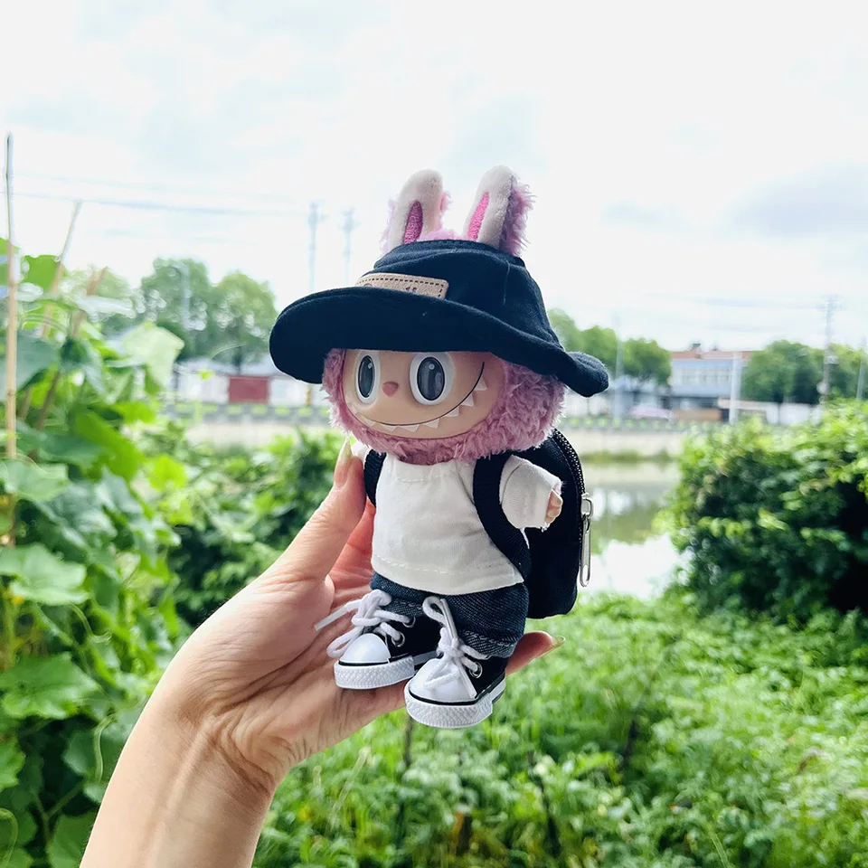 Plush Doll's Student Clothes pre outfit Kórea KPOP EXO LABUBU idol Dolls Clothing Fashion outfit s taškovými topánkami kombinézy