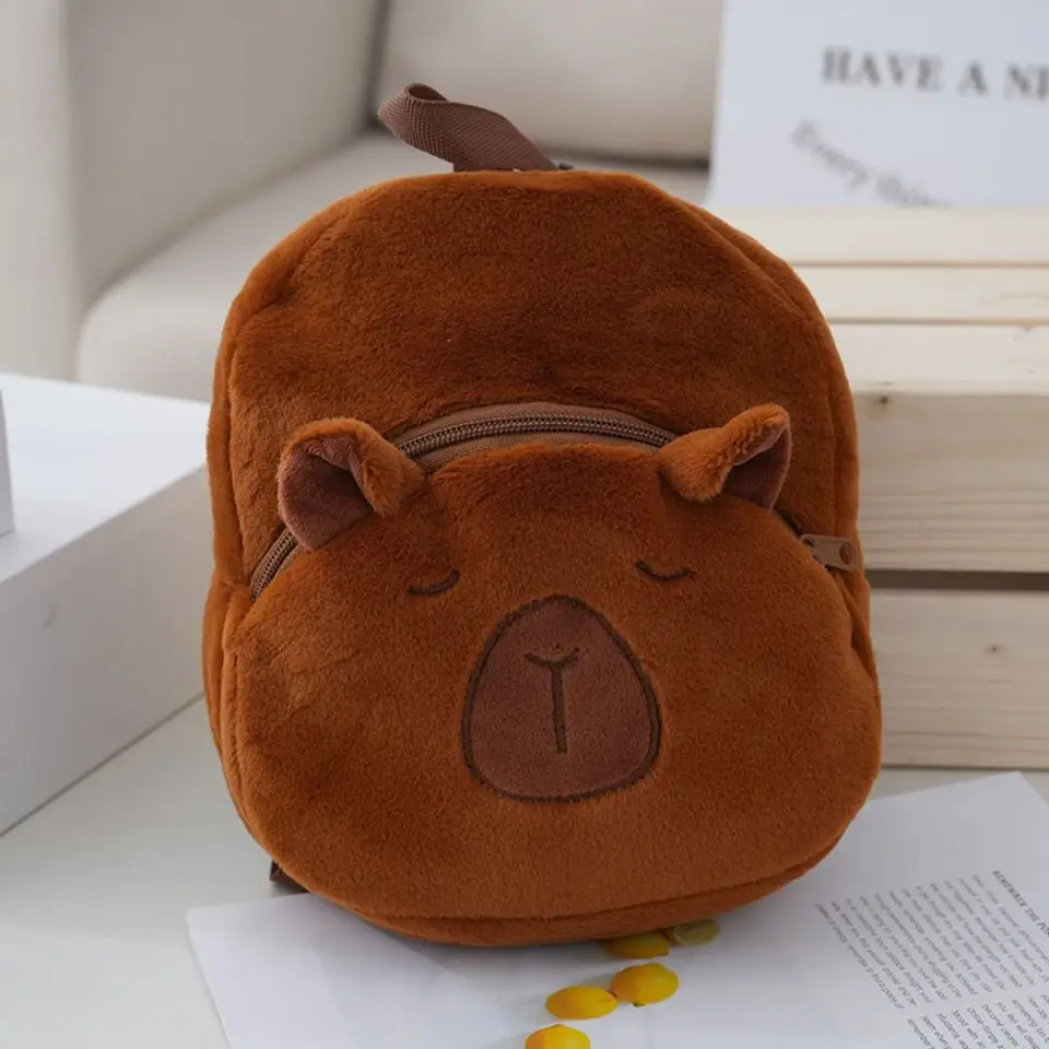 Plyšová kapybara capybara plyšový batoh zvierací karikatúra veľká kapacita Capybra crossbody taška plnená módnou karikatúrou taškou na rameno