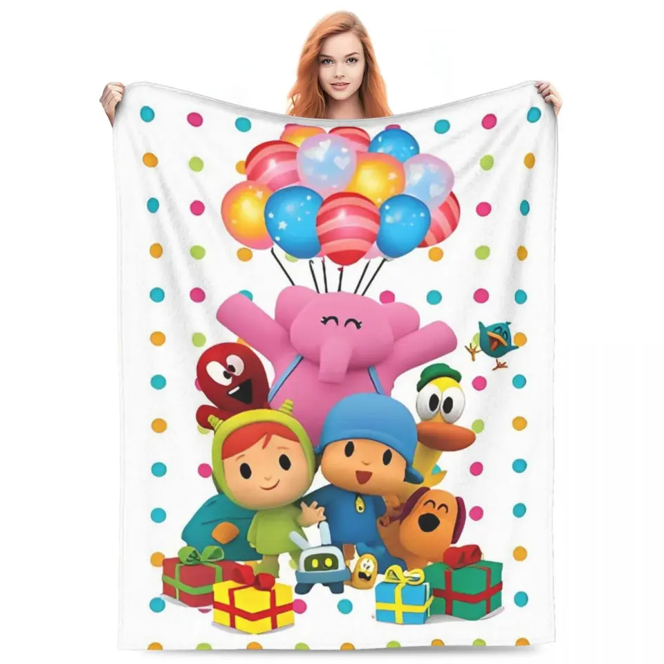 Plyšové bábiky p-pocoyo prikrývka piknik flanel hodenie prikrývky do spálne