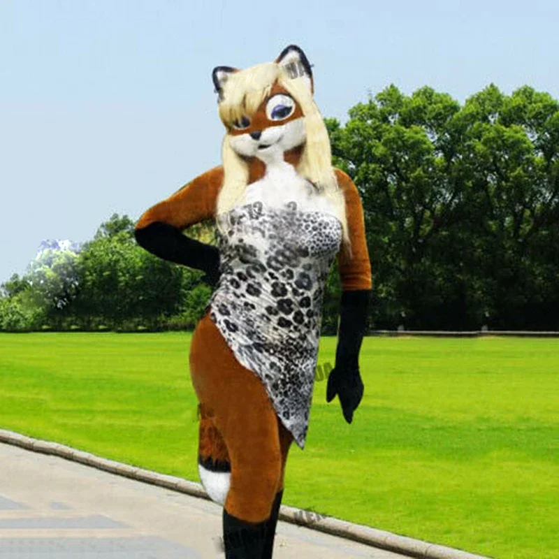 Plyšový fursuit maskot husky líška kostýmy zvierat na hranie rolí halloween pódií