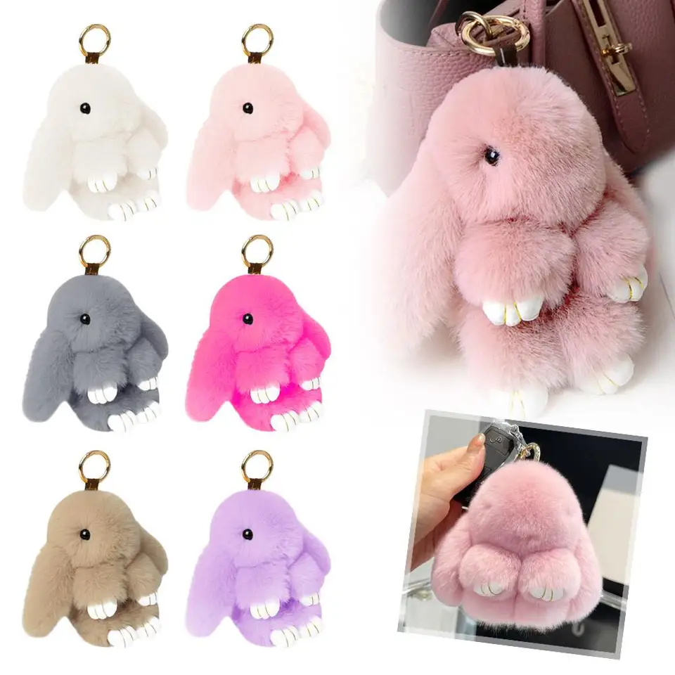 Plyšový zajačik prívesok Keychain mŕtvy králiky šperky plyšový prívesok s hračkami Doplnky vrecko na kľúče dekorácie závesný závesný prívesok