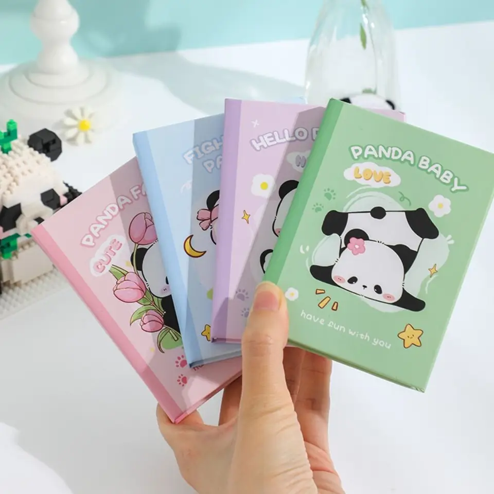 Plánovač denníka A7 Mini vreckový notebook tzvenie poznámok o zahusťovaní obchodu Poznámkový blok panda vzorový denník