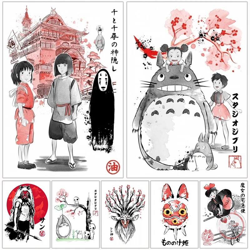 Plátno moderné tlačené hayao miyazaki anime totoro plagát domov maľba maľba nástenné umenie pre obývaciu izbu domov dom