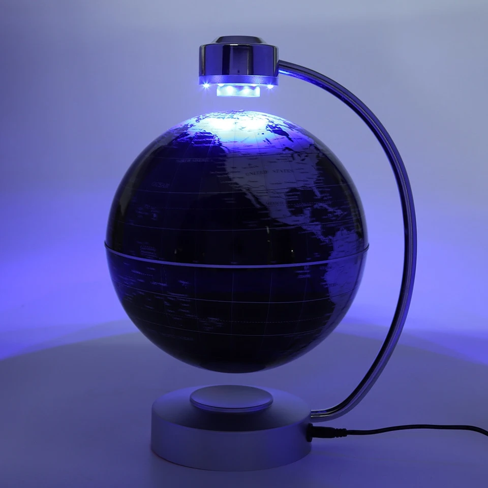 Plávajúca zemegule plávajúce glóbus kancelárske zobrazenie Displej magnetického levitátu rotujúca planéta Zem guľa biele magnetické levitačné glóbus