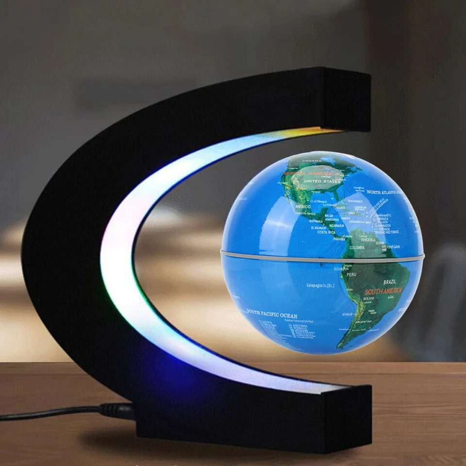Plávajúce levitačné glóbus LED mapa sveta Elektronická antigravitná lampa Novinka lopty Light Light Home Dekoration Darček k narodeninám