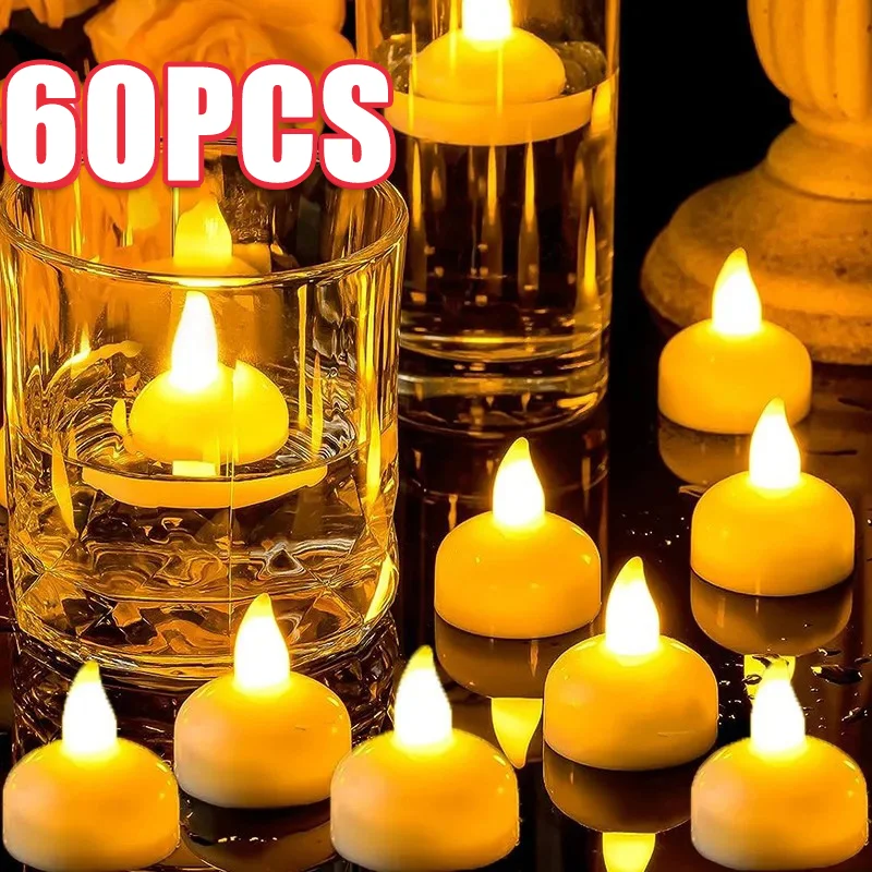 Plávajúce vodné sviečky plamenné blikajúce LED svetlo Romantická elektronická lampa pre svadobnú hostinu bazén velas dekorativas