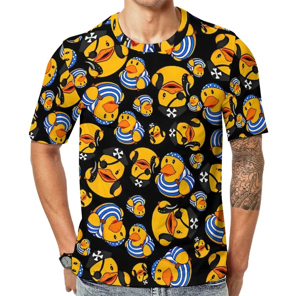 Plážové tričko pirátske gumové kačice tlačené tričká Streetwear Hippie Tees pre mužov