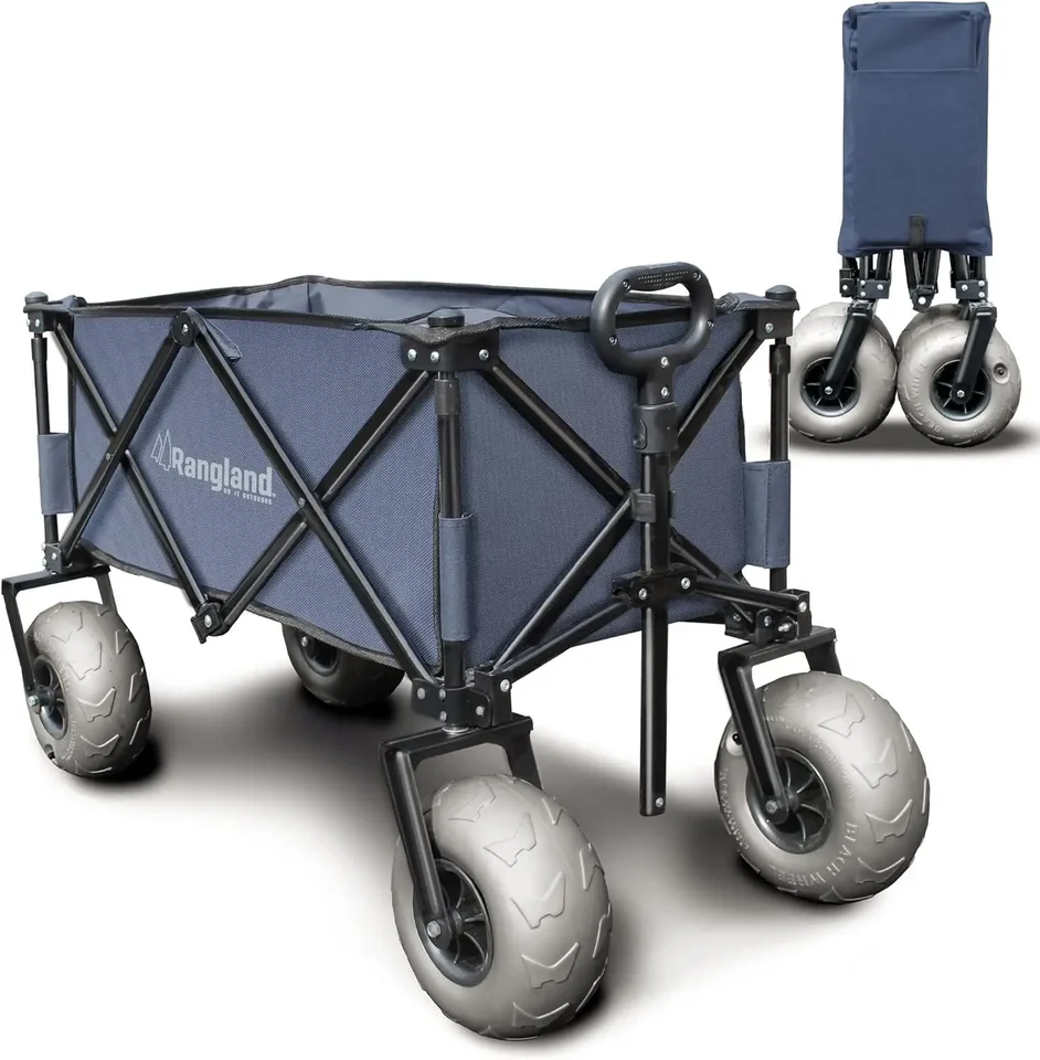 Plážový vozeň s veľkými kolesami pre piesok - All Terrain Steel Frame Utility Cart s 9 