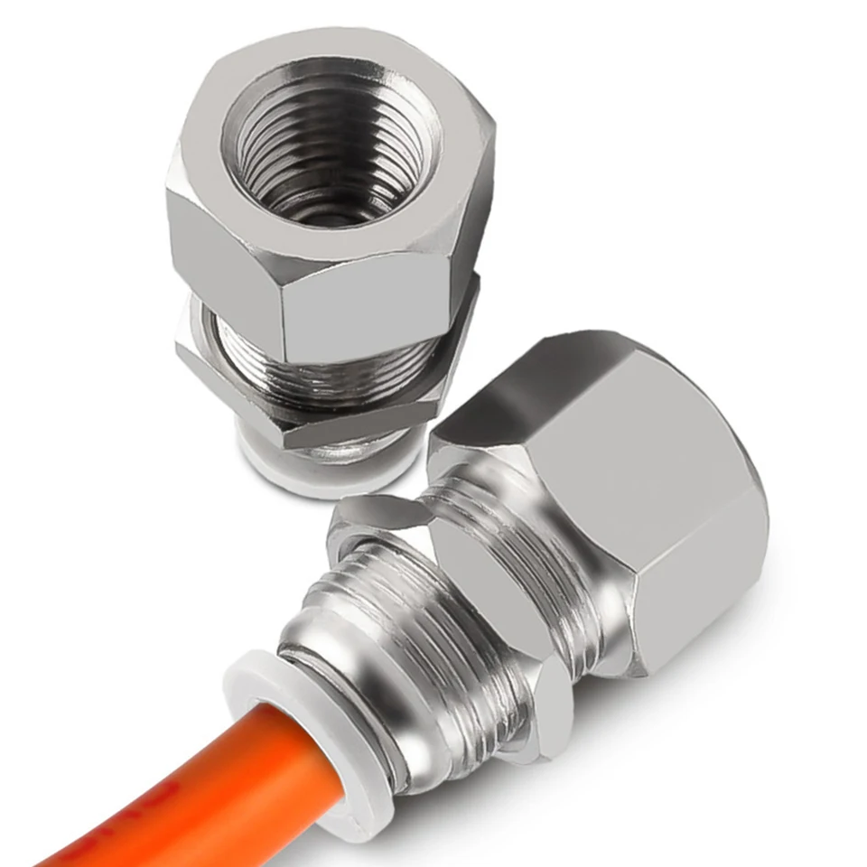 PMF Perkhead Fixing Pneumatic Rýchle konektor Vnútorné vlákno PT1/8 1/4 3/8 1/2 Hadica vzduchovej rúrky 46 8 10 12 mm mosadzné pokovovanie niklu