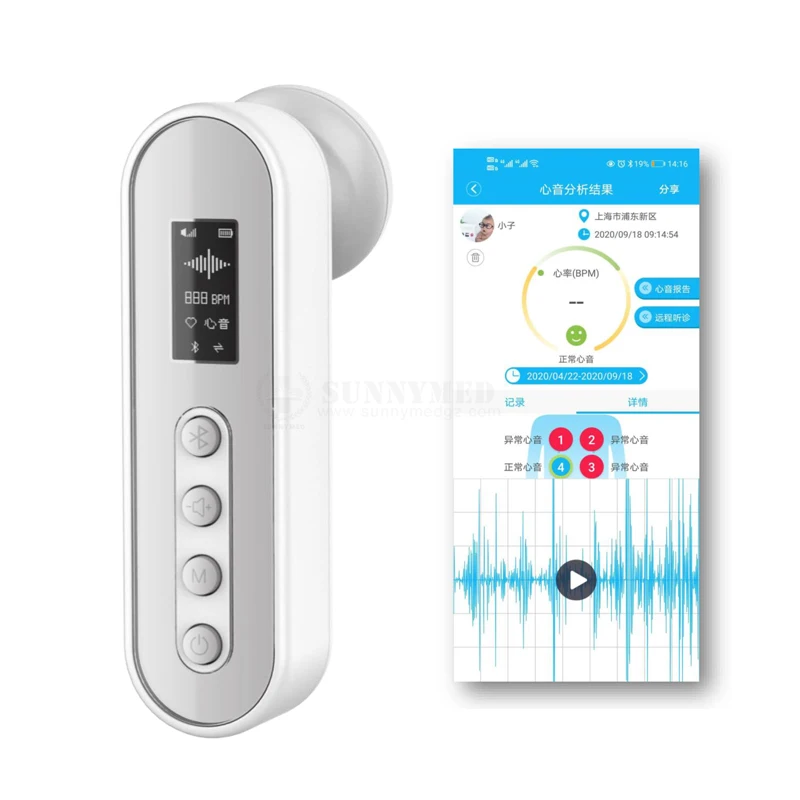 PMT1Multi Funkcia Elektronický stetoskop tepelne pľúca normálna kardiológia digitálna Bluetooth