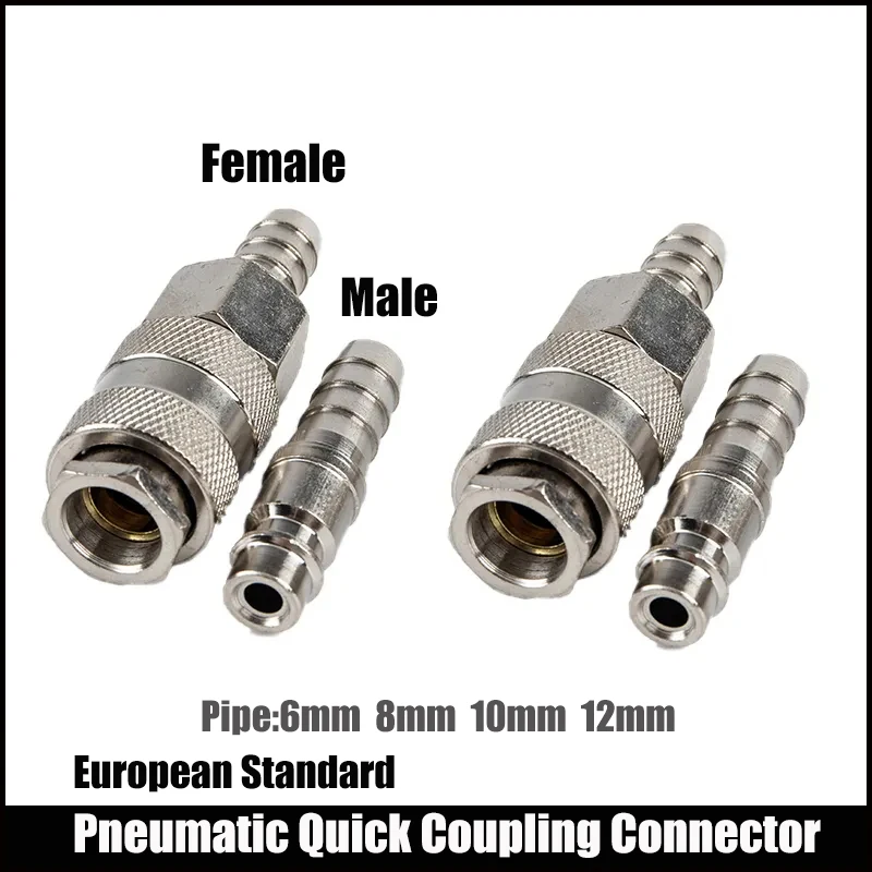 Pneumatické priliehavé vzduchové vedenie rýchle spojovacie konektorové spojenie adaptéra pre vzduchové kompresorové hadica Barb 6mm 8 mm 10 mm 12 mm
