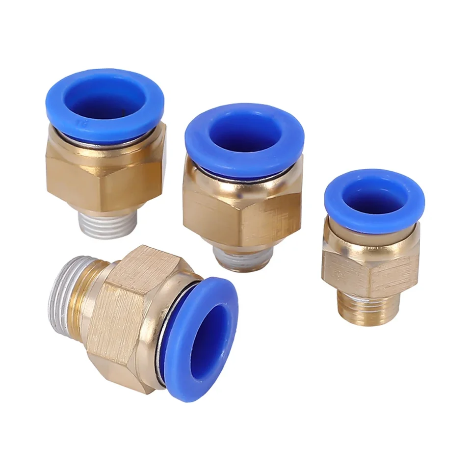 Pneumatické tvarovky PC4/6-M6/M8/M10/M12 Samec Metric Thread Potrubia Mosadz Push do inštalácie rýchleho vzduchu