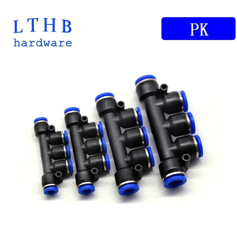 Pneumatické vzduchové tvarovky Rýchle uvoľňovacie konektory PK 6 mm 8 mm 10 mm plastový 5 spôsob