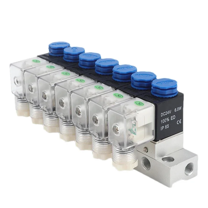 Pneumatický solenoidný ventil 3v1-06-nc 3/2 integrovaný riadenie jedného vstupného výstupu s busbar dc12v/24v AC110V/220V