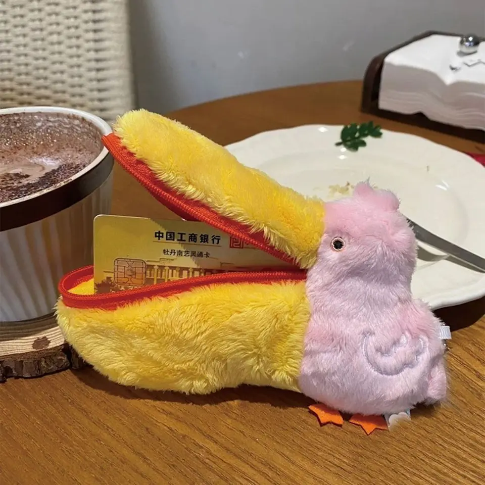 Poberec Pelican Cencil Cascil Case Storage Kórejský štýl Plyšový zipsový taška na pero držiak na papierové potreby Soft Cartoon Cencil Cencil Vetka