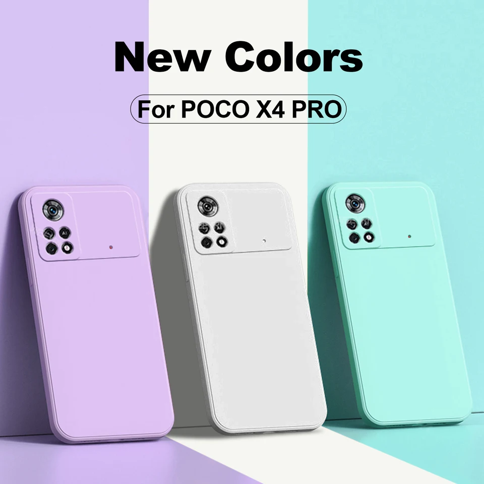 POCO M4 PRO 4G PASE SQUARE Liquid Silikone Soft Case pre Xiaomi POCO M4 X4 X5 PRO 5G POCO X3 F3 X3 NFC Ochrana kamery